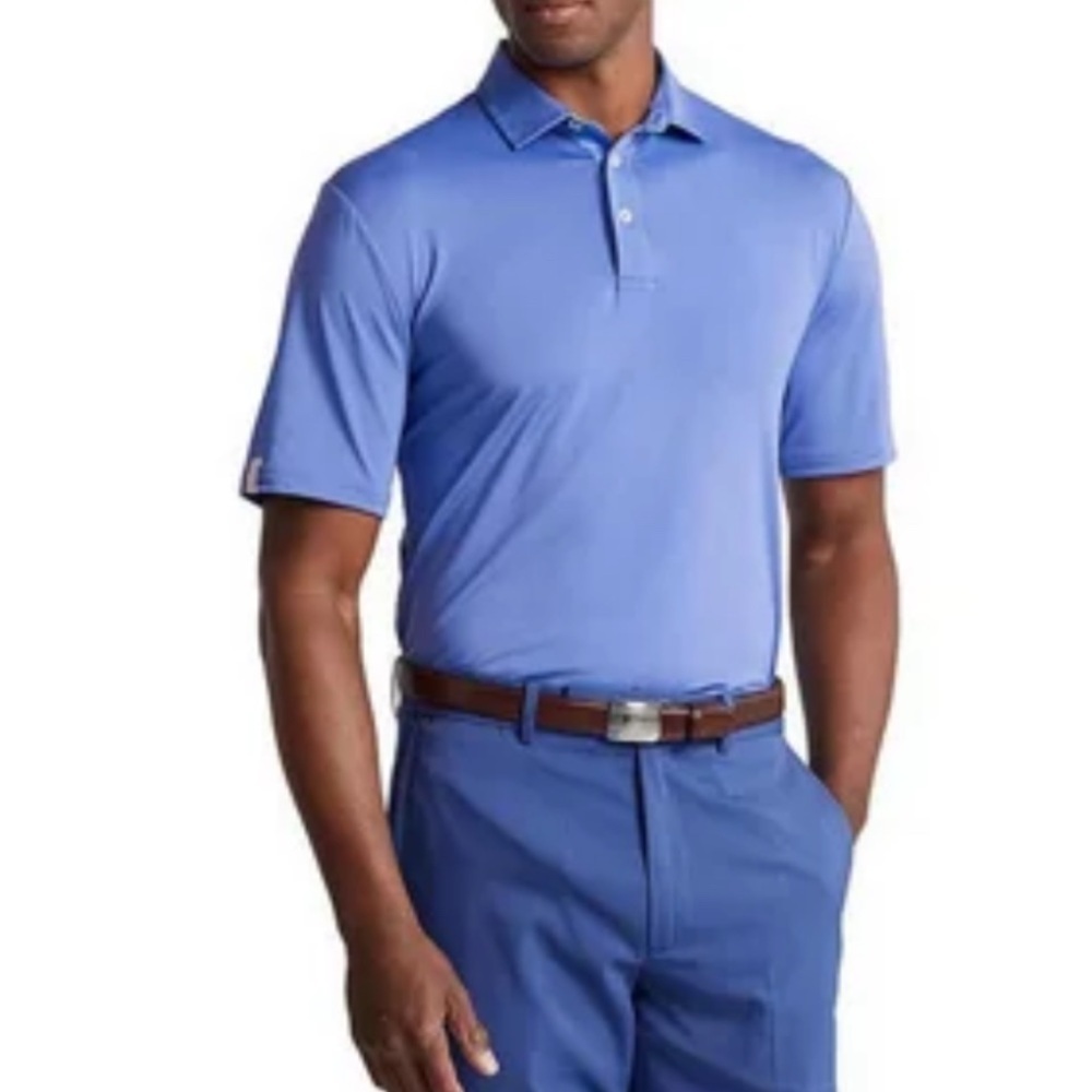 NWT RLX Ralph Lauren Light Blue Polo Shirt Performance Recycled Polyester,Size M